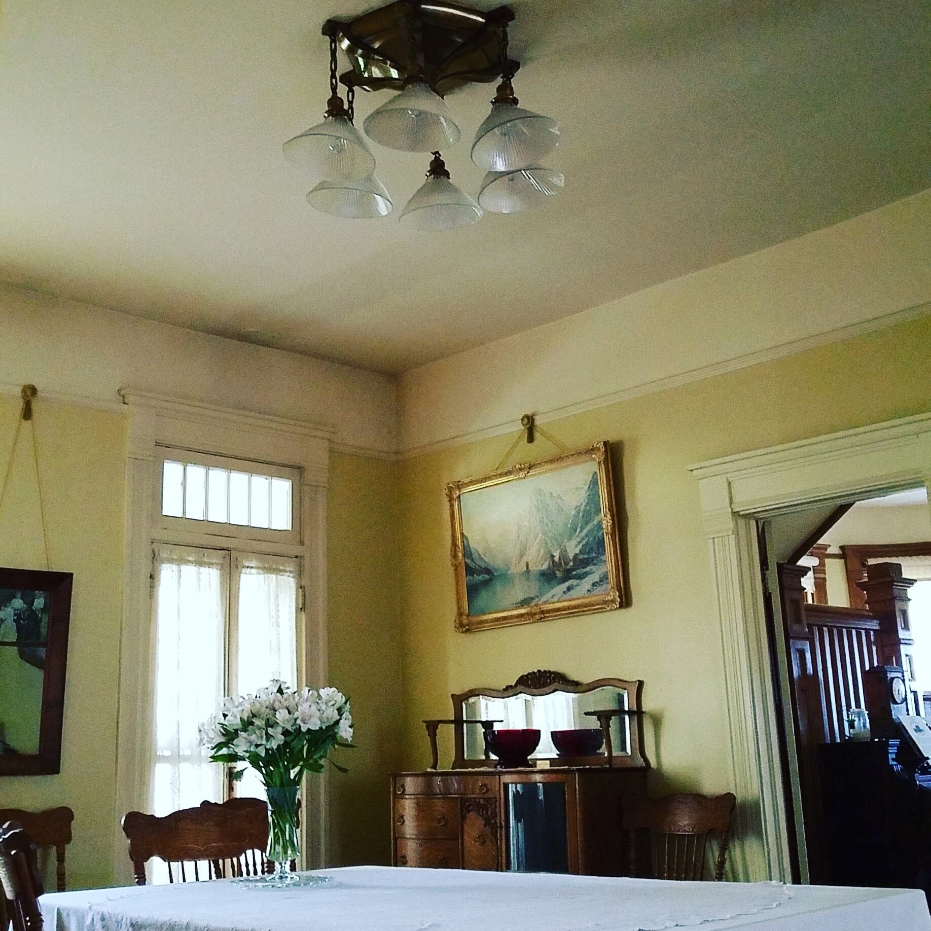 Dining room set for an event