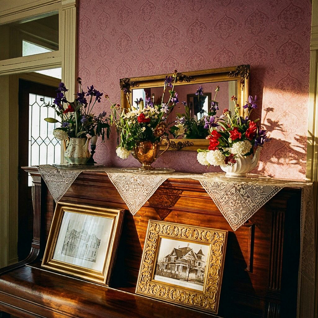 Piano with flowers