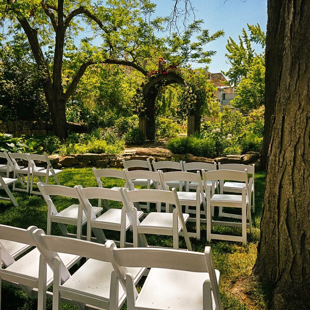 Yard set up for a wedding